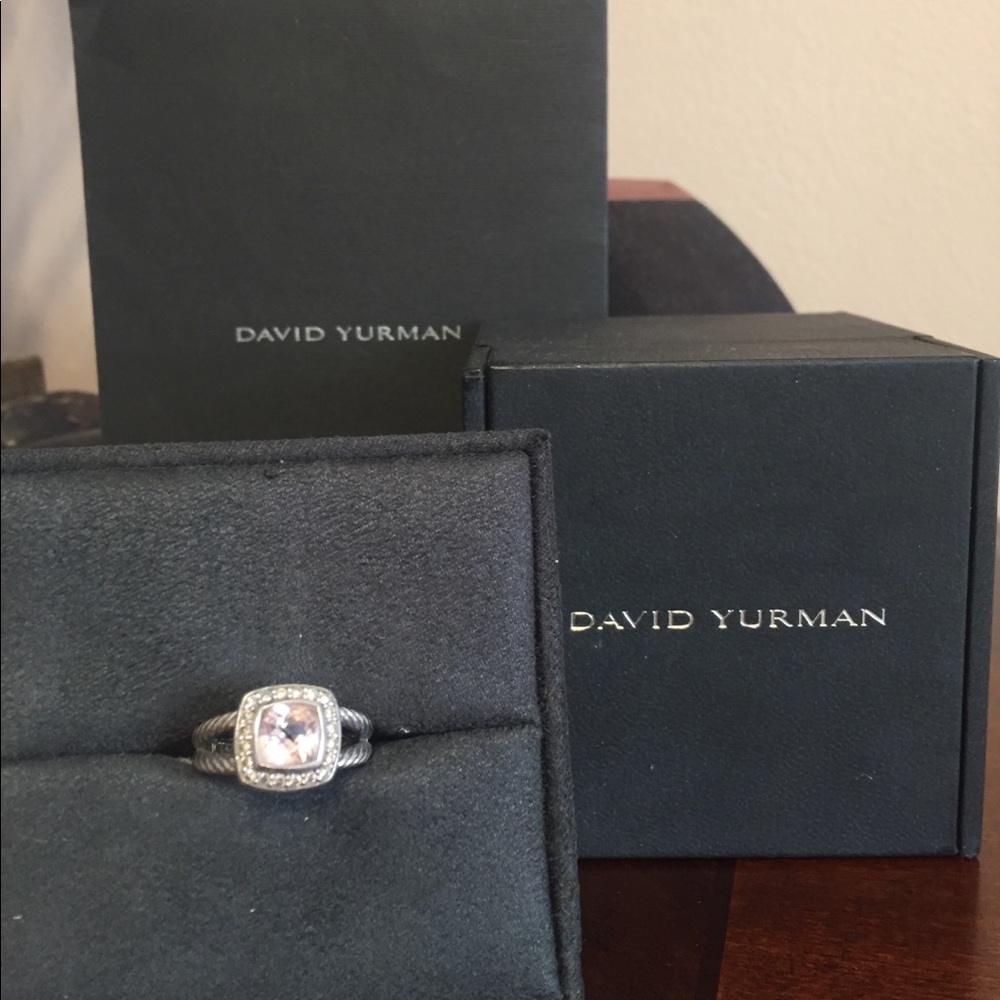 David Yurman Petite Albion Ring Morganite/Diamonds
